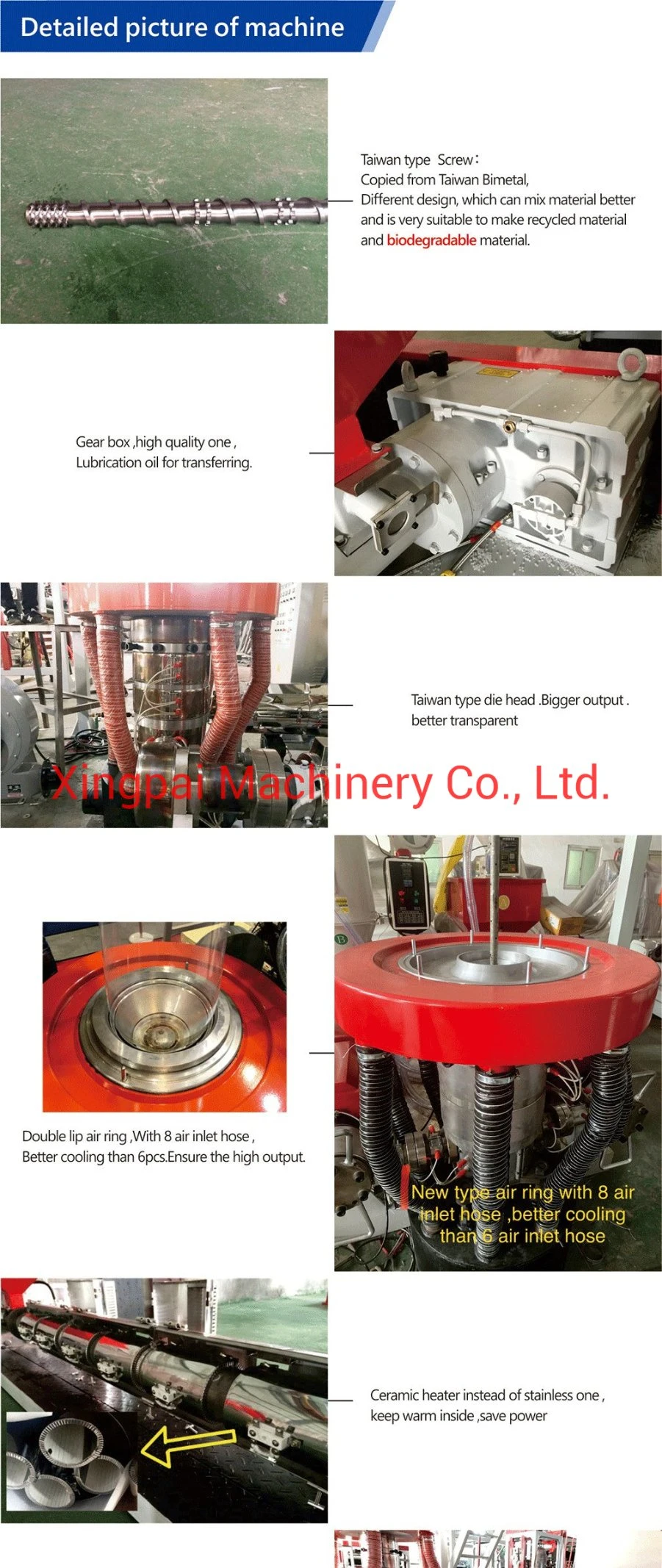 Facotry Price Mini Lab HDPE LDPE LLDPE Film Extruder Machine Film Width 100-500mm Biodegradable PLA Pbat Corn Starch Blown Film Machine 55kg/Hr