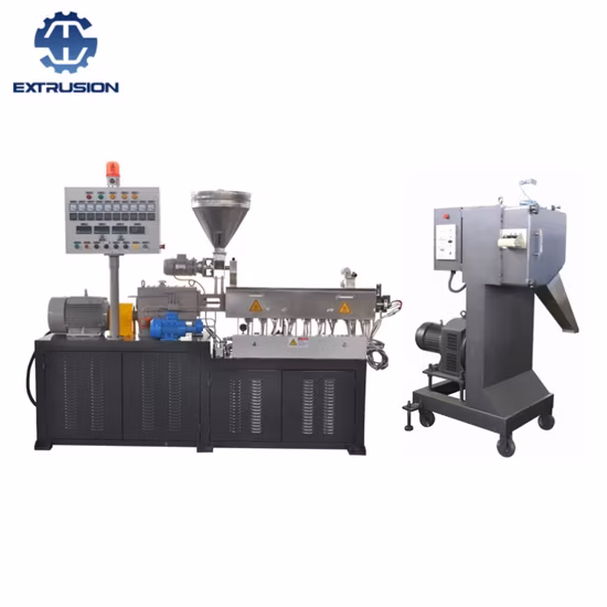 Небольшой лабораторный двухшнековый экструдер для производства пластиковых гранул